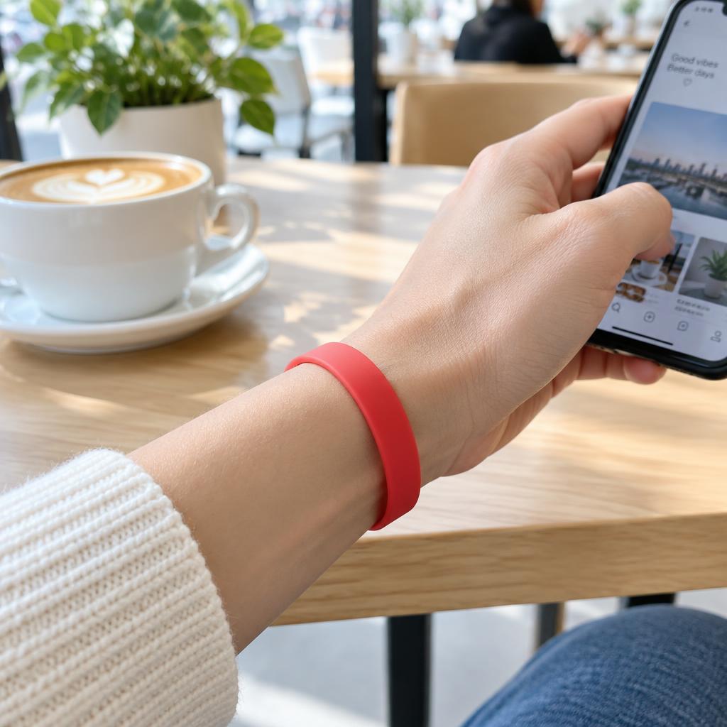 Professional wearing the KADULI TAP wristband